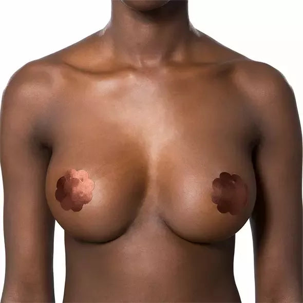 Bye Bra satininiai spenelių dangteliai rudi, XL dydžio – Nematomi, hipoalerginiai, 8 cm