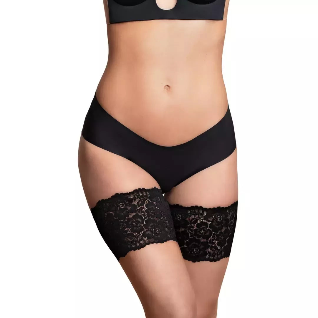 Bye Bra Thigh Bands Lace Black L – besiūlė apsauga nuo trinties