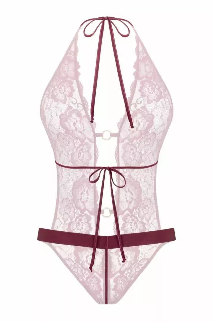 Christine Body Basic Instinct nėriniuotas bodis su auksinėmis detalėmis S/M