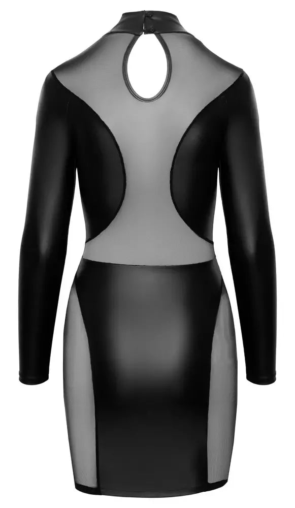 Cottelli Collection Long Sleeve Powernet suknelė, juoda, L