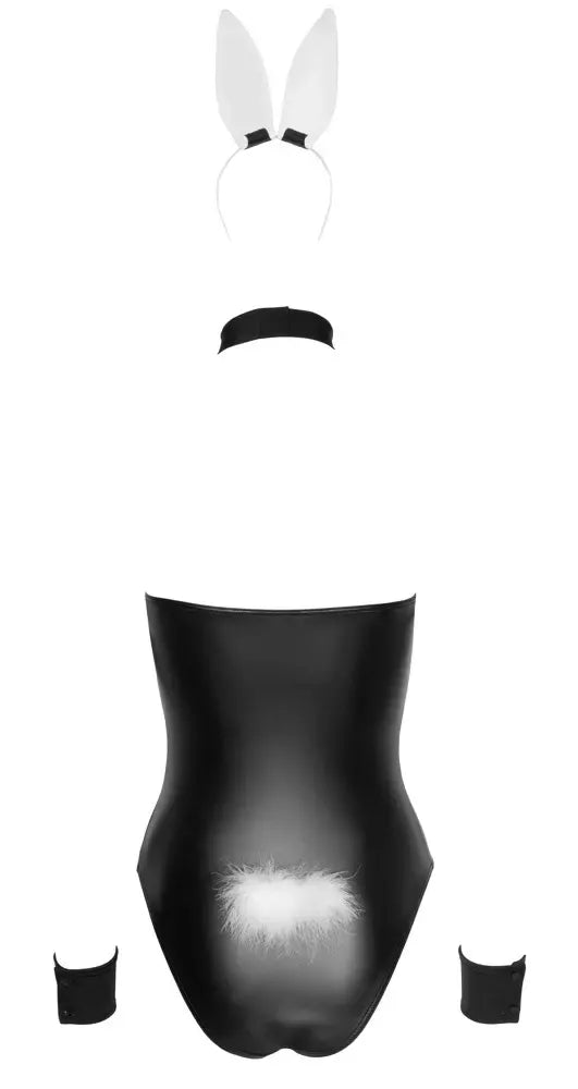 Cottelli Costumes Bunny Body L – pilnas 5 dalių kostiumų rinkinys, juodas