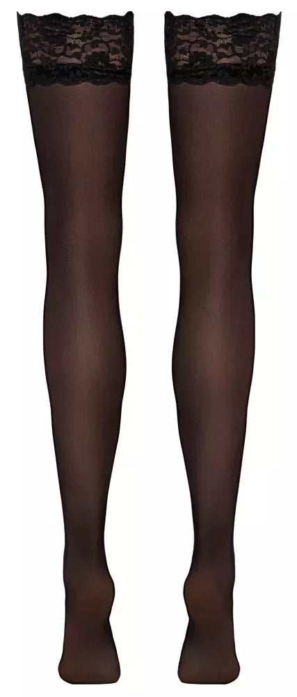 Cottelli LEGWARE juodos kojinės su nėriniuotu viršumi XL 20 denų Oeko-Tex