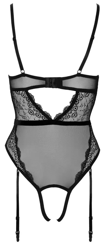 Cottelli Lingerie Body Pear S String – peršviečiami nėriniai ir nuimama perlų grandinėlė