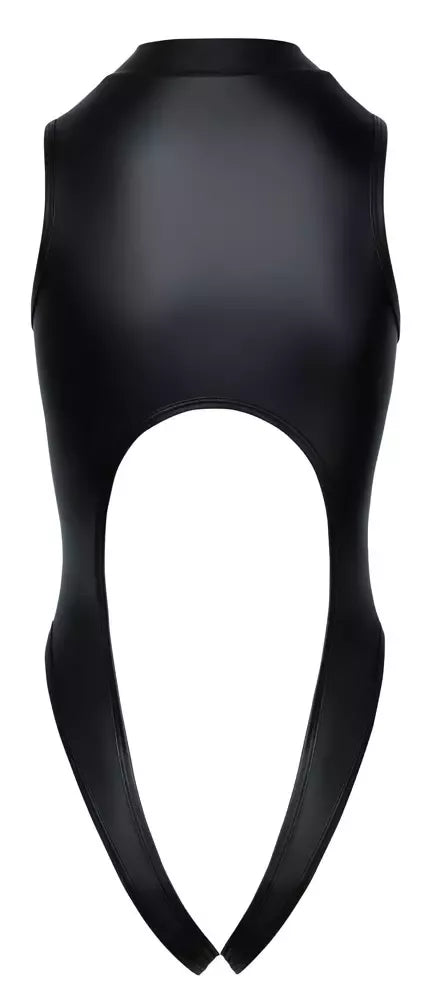 Cottelli Lingerie matinio efekto atviras bodis su užtrauktuku priekyje, juodas, L