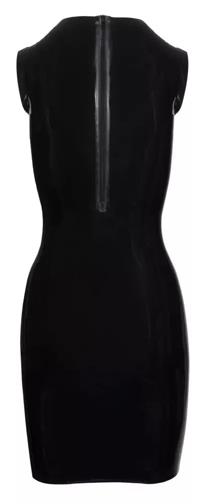 LateX Collection juoda latekso suknelė L – berankovė, su stovinčia apykakle
