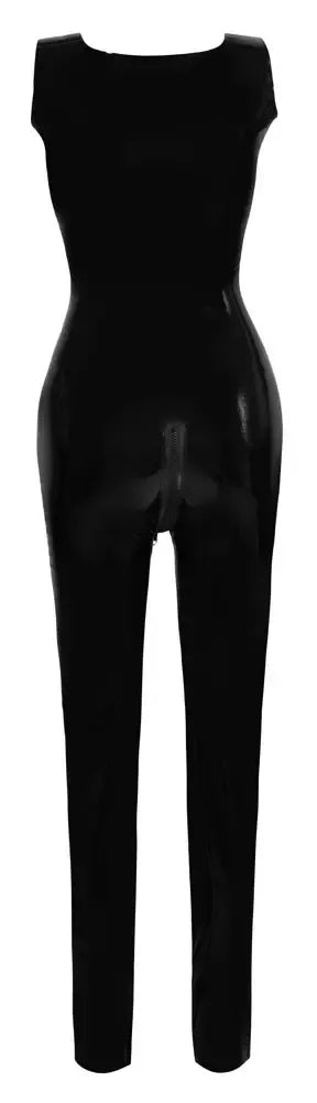 LateX juodas lateksinis bodis M – berankovis, 3 krypčių užtrauktukas, 0,4 mm