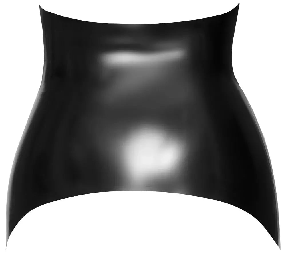 LateX klasikinis juodas latekso diržas kojinėms su metaliniais spaustukais, dydis L