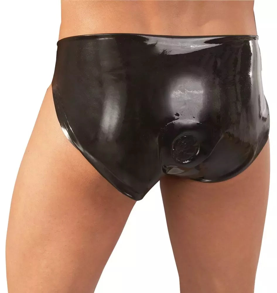 „LateX“ vyriški juodi lateksiniai apatiniai M/L su integruota įstatoma dalimi