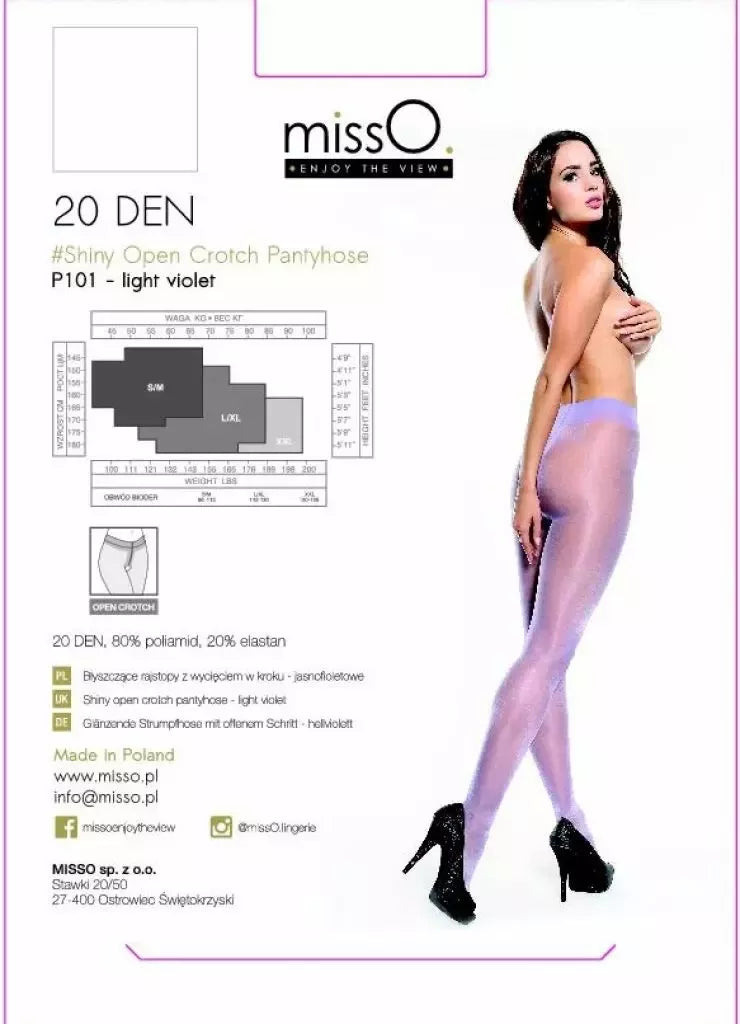 MissO P101 pėdkelnės su atviru klynu, šviesiai violetinės, XXL