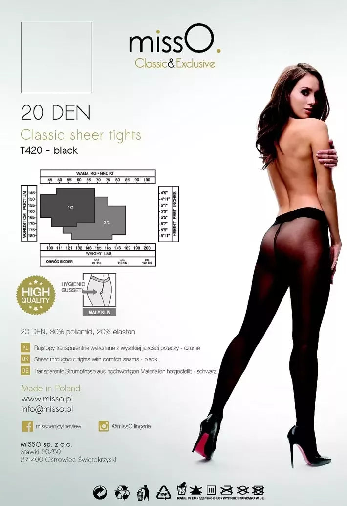 MissO T420 klasikinės permatomos pėdkelnės, juodos, S dydis – elegantiškas įvaizdis