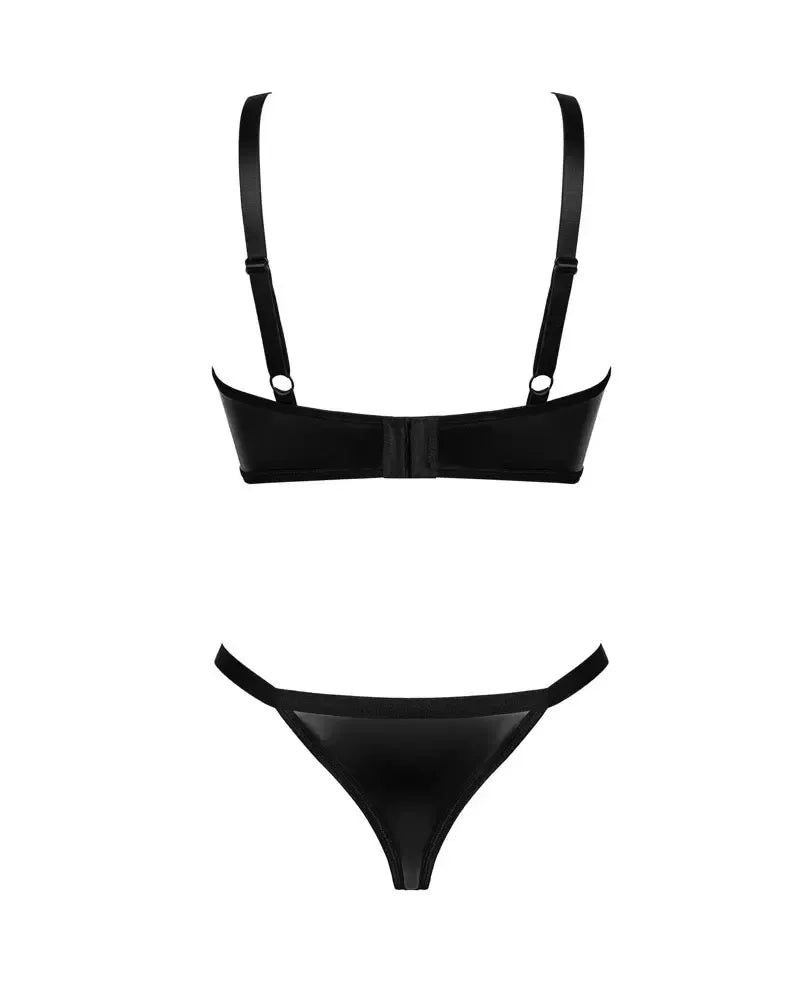 Obsessive Armares Wet Look apatinio trikotažo komplektas XL/2XL, reguliuojamos detalės