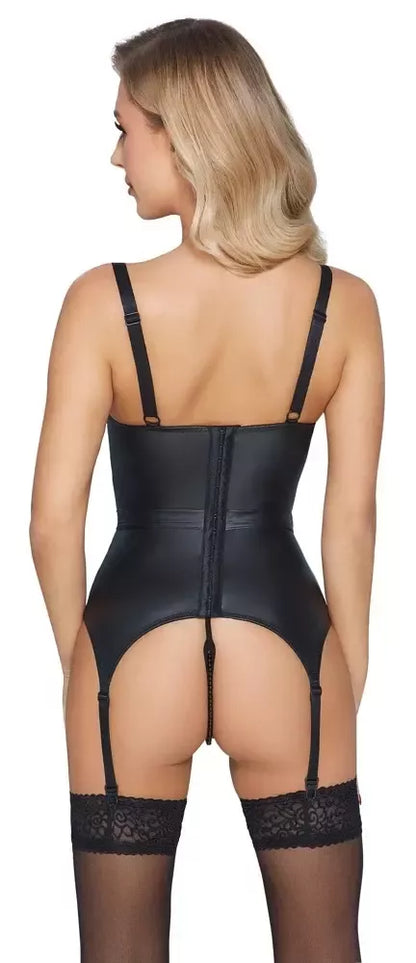 Abierta Fina Suspender Shirt Set 80B/M su nuimamais perlų elementais
