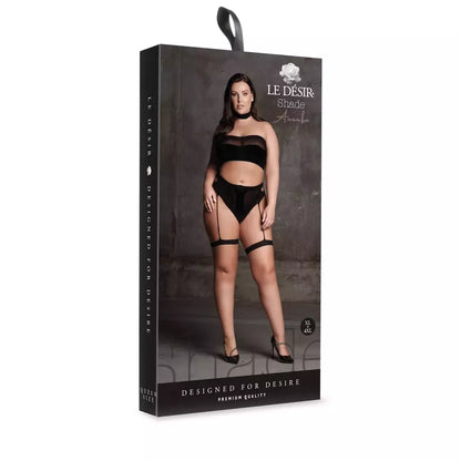 Ananke XII Plus Size 3 dalių komplektas: vėrinys, bandeau viršutinė dalis ir kojų raiščiai