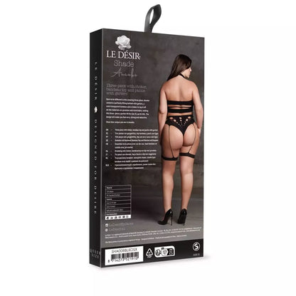 Ananke XII Plus Size 3 dalių komplektas: vėrinys, bandeau viršutinė dalis ir kojų raiščiai