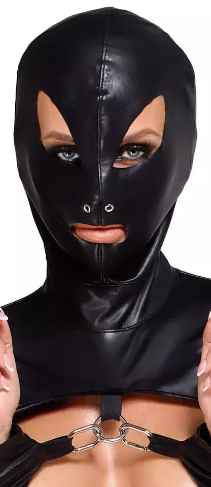 Bad Kitty rinkinys L – matinis juodas, bondage stiliaus kostiumas su diržais