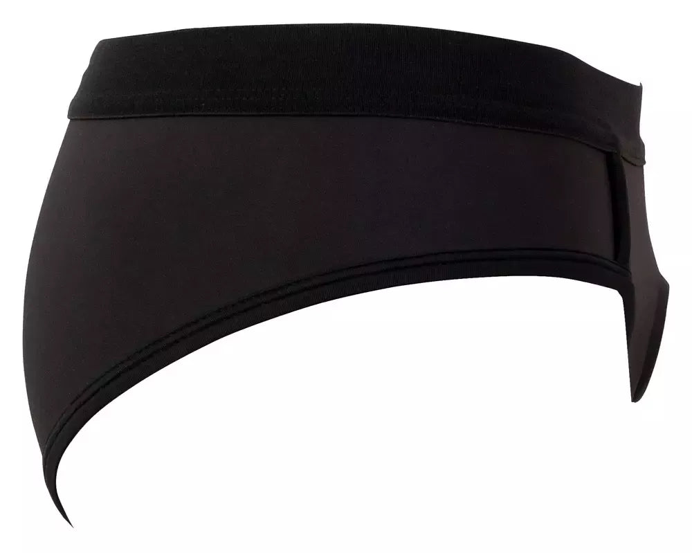 Bad Kitty Strap-On kelnaitės XL su reguliuojamu žiedu, juodas mikropluoštas
