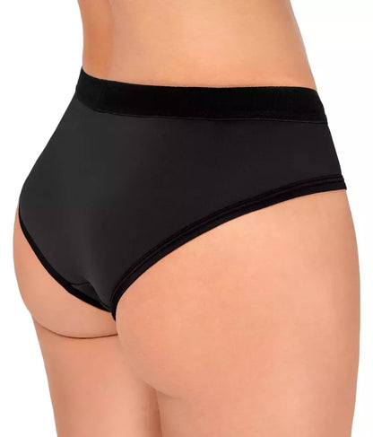 Bad Kitty Strap-On Panties L juodos mikropluošto reguliuojamos kelnaitės su diržu