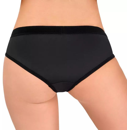 Bad Kitty Strap-On Panties L juodos mikropluošto reguliuojamos kelnaitės su diržu