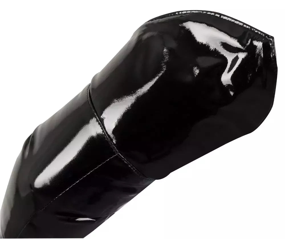 Black Level ilgos vinilinės pirštinės, juodos, S dydis – blizgus, iki pečių siekiantis dizainas