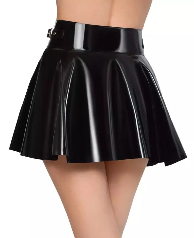 Black Level mini vinylo sijonas S - platėjantis dizainas, šoninės sagtys