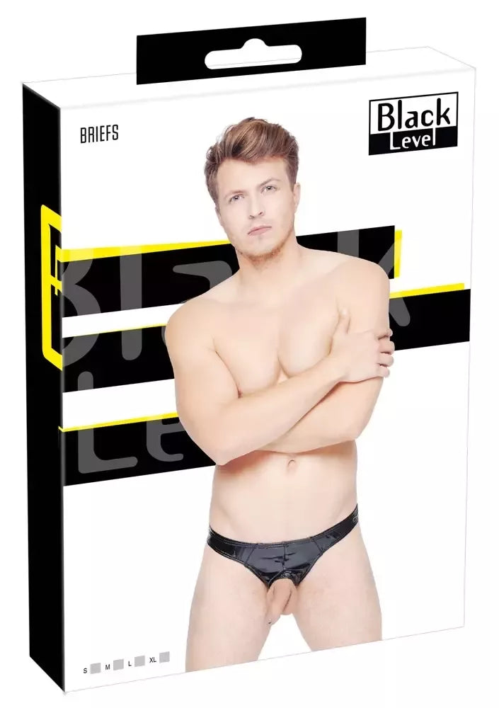 Black Level vinilinės XL dydžio glaudės – blizgūs, tamprūs, efektingi apatiniai