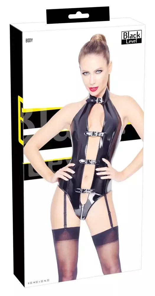Black Level Vinyl Body Buckle M – reguliuojami dirželiai, blizgus paviršius