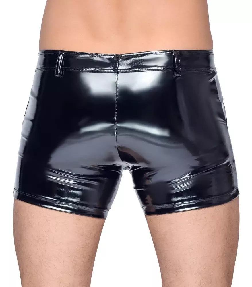 Black Level Vinyl Pants XL – blizgios tamprios kelnės su užtrauktuku priekyje