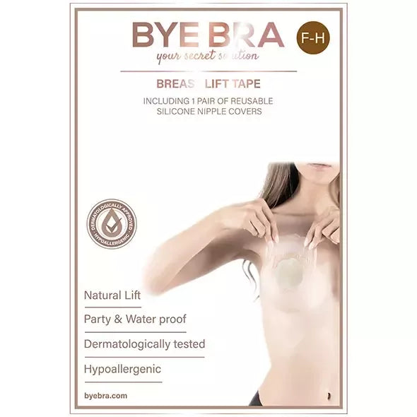Bye Bra F-H Breast Lift System & Fabric Covers kūno spalvos – 3 poros