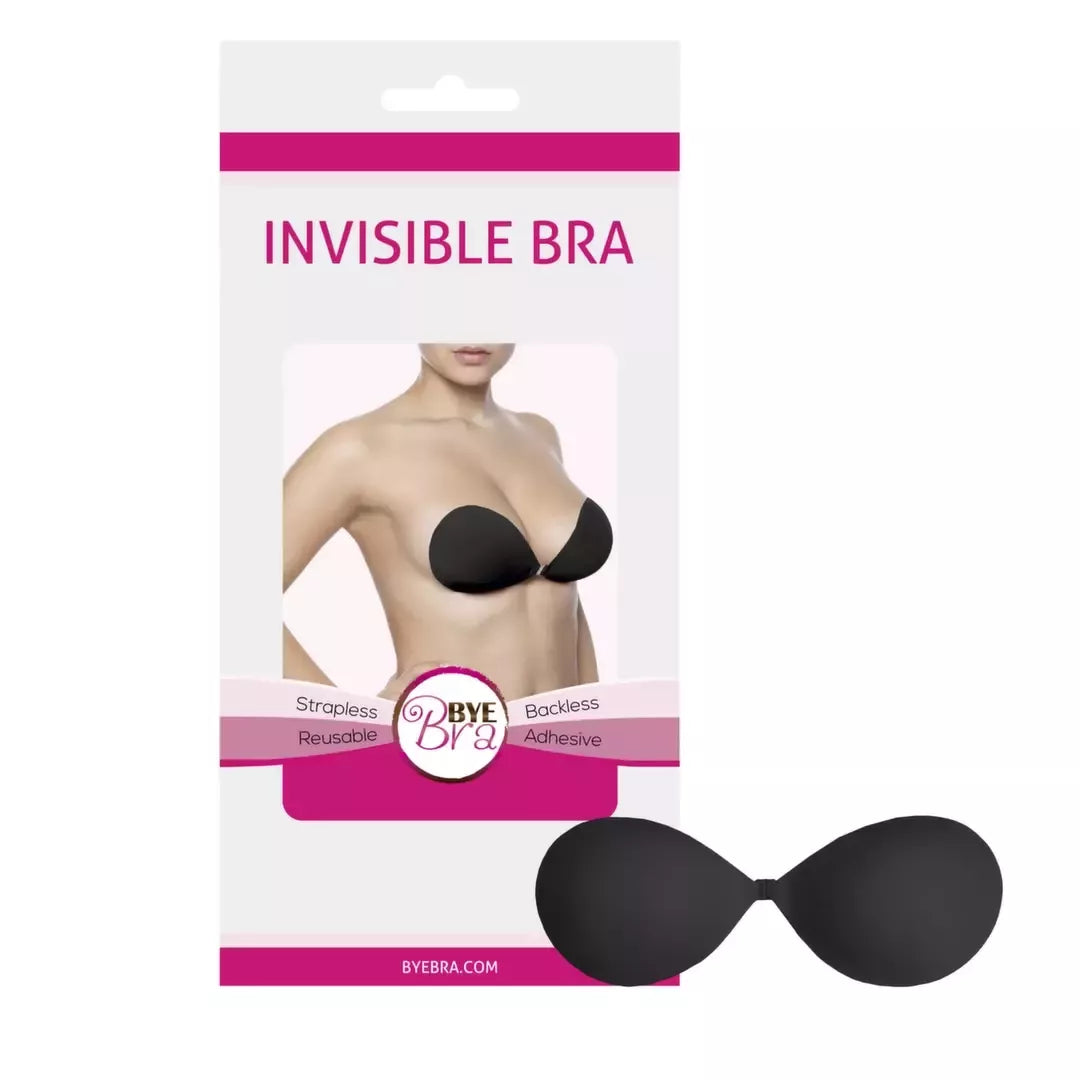 Bye Bra Invisible Bra C kaušelio liemenėlė, juoda – daugkartinio naudojimo lipni sistema