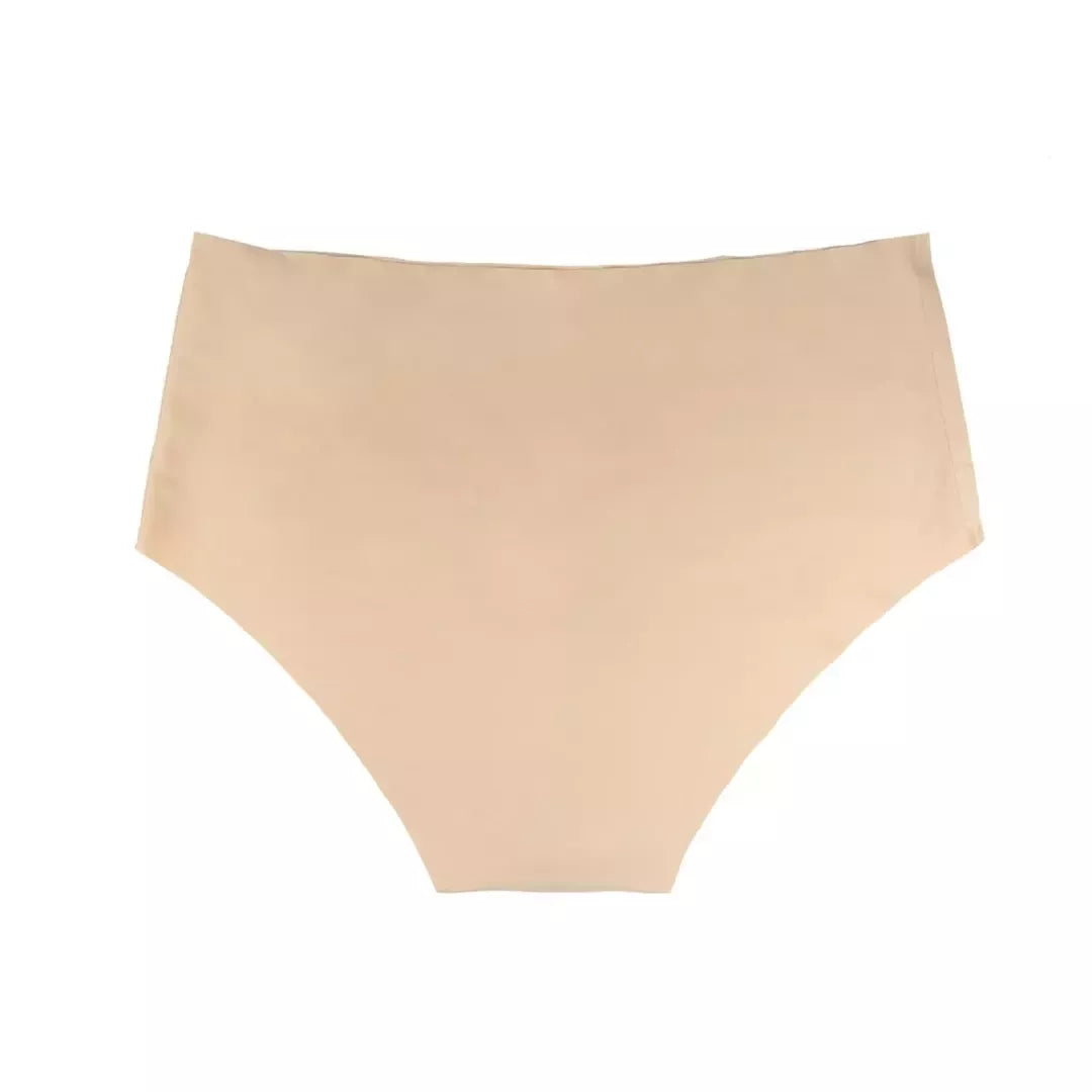 Bye Bra Invisible High Brief 2 porų komplektas kūno ir juodos spalvos L dydis besiūlis komfortas