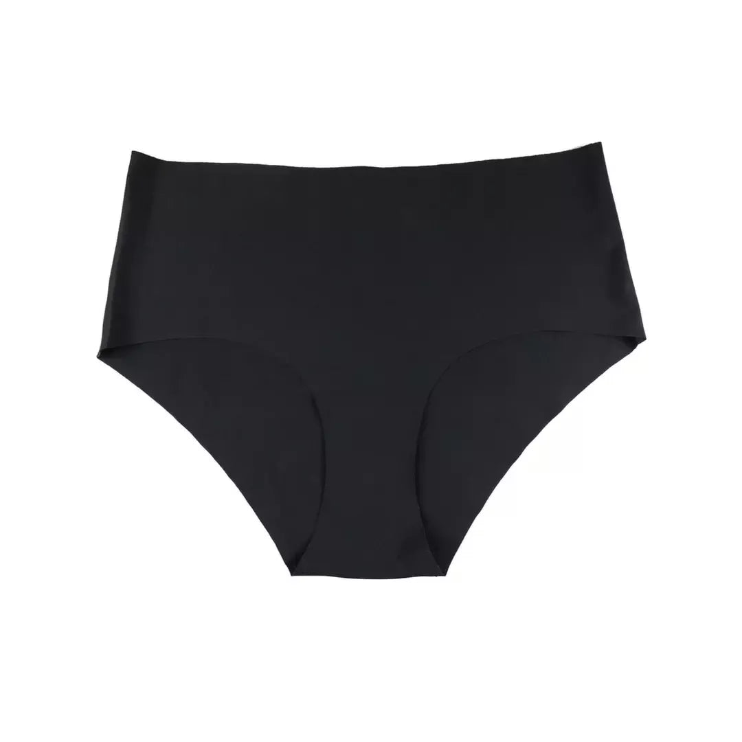 Bye Bra Invisible High Brief 2 porų komplektas kūno ir juodos spalvos L dydis besiūlis komfortas