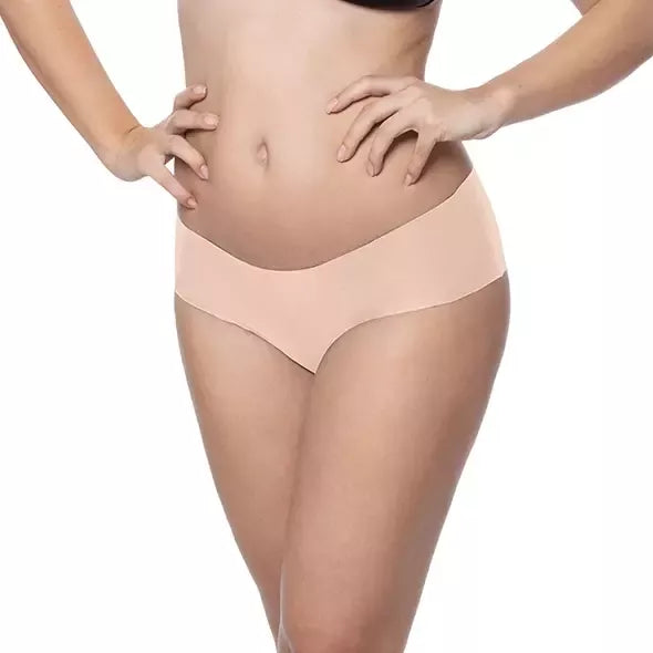 Bye Bra Invisible Panties XL – kūno spalvos ir juodos besiūlės apatinės kelnaitės (2 vnt. pakuotė)
