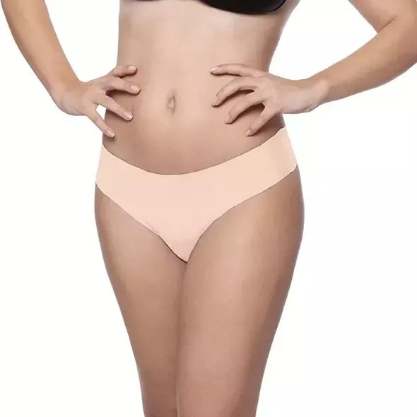 Bye Bra Invisible Thong Set Nude & Black M – besiūlių kelnaičių-stringų rinkinys