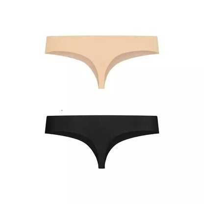 Bye Bra Invisible Thong Set Nude & Black M – besiūlių kelnaičių-stringų rinkinys