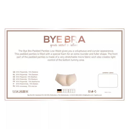 Bye Bra Low Waist Padded Panties S Nude – formuojantys apatinukai