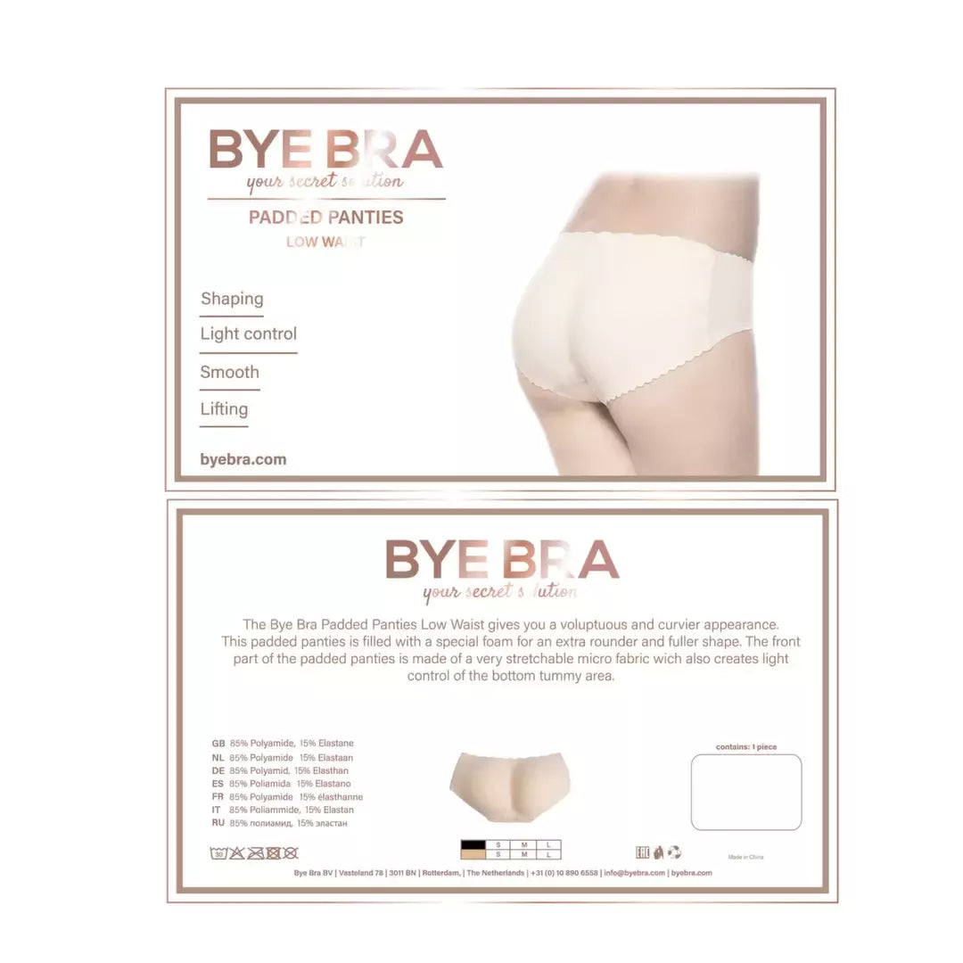 Bye Bra Padded Panties Low Waist Nude M – formuojančios kelnaitės
