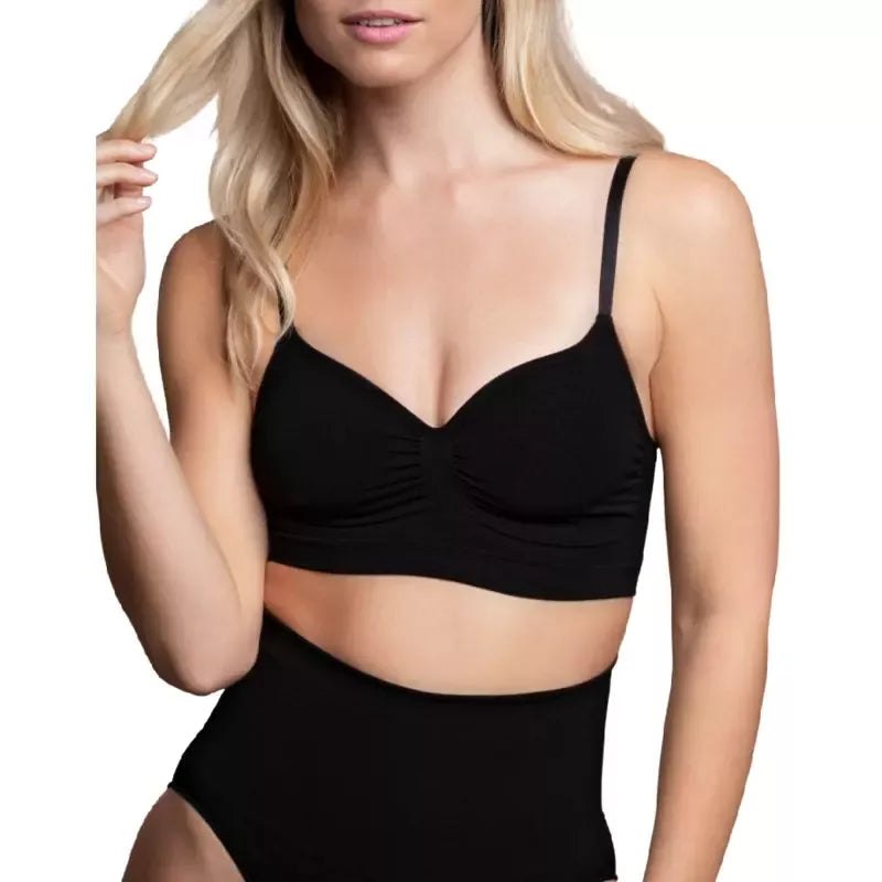 Bye Bra Seamless Medium Control Bra juoda M - Formuojantys komforto drabužiai