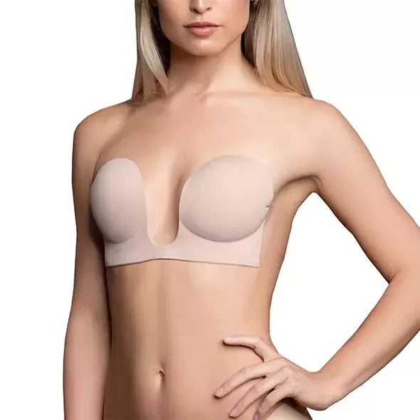 Bye Bra Seamless U-Style Bra, C kaušelis, kūno spalvos – nematoma priemonė dėvėjimui be nugaros
