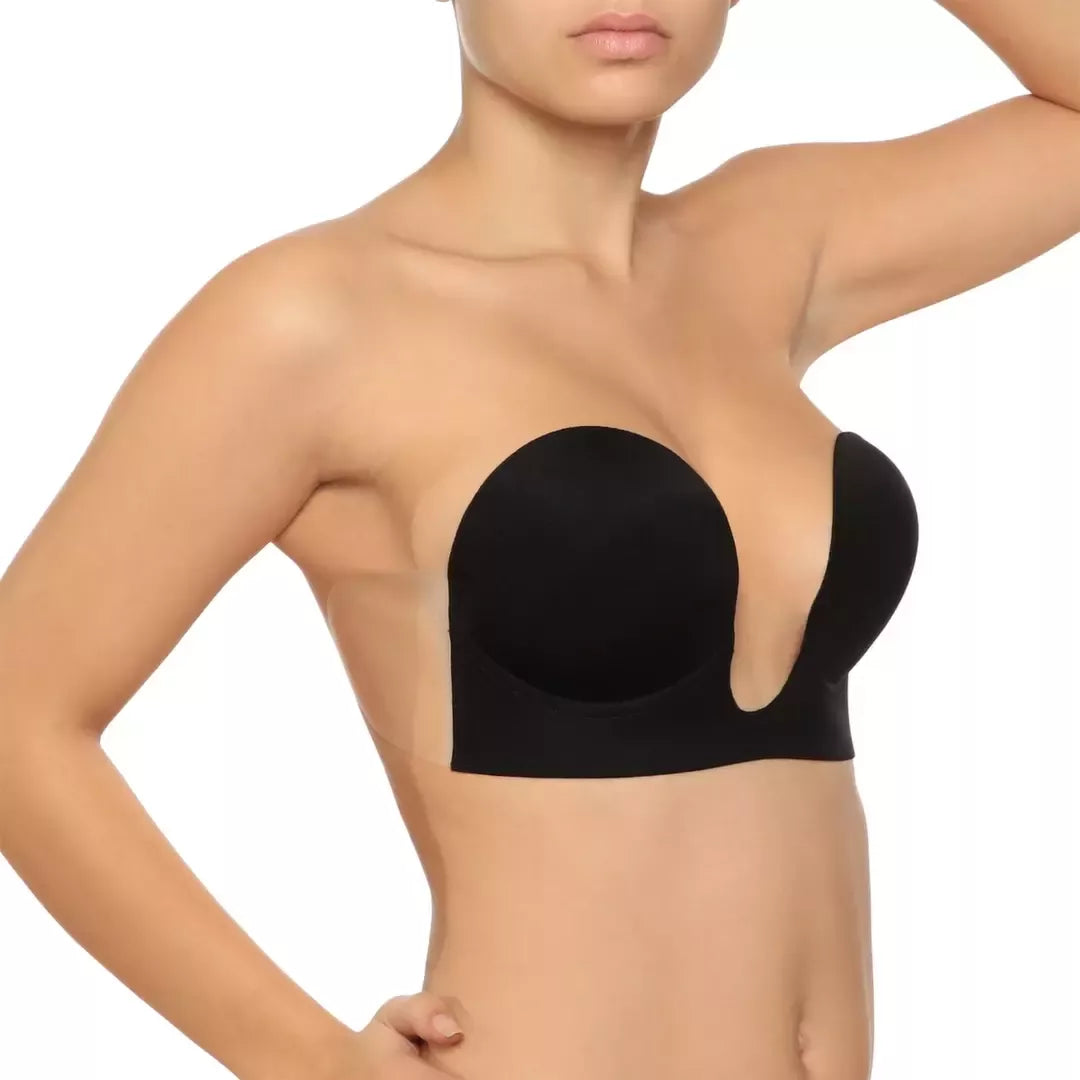 Bye Bra U-Style atraminė liemenėlė B kaušelis, juoda – lipnus sprendimas gilioms iškirptėms