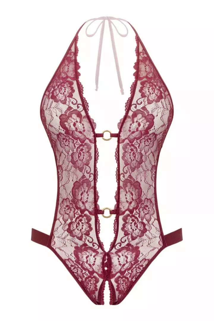 Christine Body Basic Instinct nėriniuotas bodis su auksinėmis detalėmis S/M