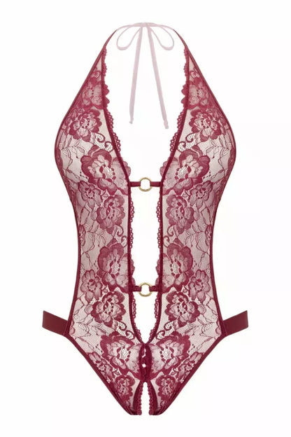 Christine Body Basic Instinct nėriniuotas bodis su auksinėmis detalėmis S/M