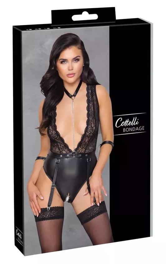 Cottelli Bondage Body L – nėriniai ir matiškumas, reguliuojama suvaržymo sistema