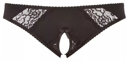 Cottelli Collection 3XL kelnaitės be klynuko su nėrinių akcentais, juodos