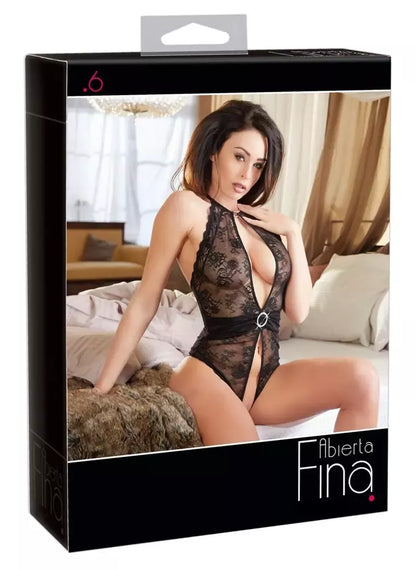 Cottelli Collection Body M juoda permatoma su kalnų krištolo detalėmis