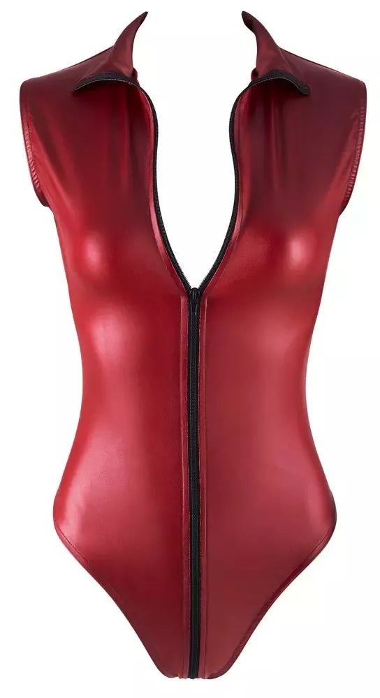 Cottelli Collection Body Zip Bordeaux Red, aukšta apykaklė, dvipusis užtrauktukas, M