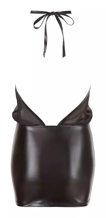 Cottelli Collection Chiffon Dress S atvira nugara, halterio tipo, juoda