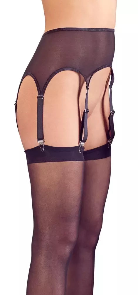 Cottelli Collection diržas kojinėms, juodas, S/M dydis, su kojinių komplektu