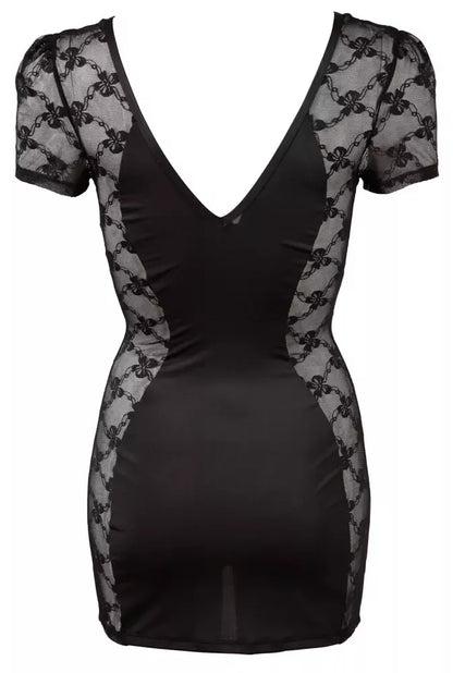 Cottelli Collection juoda aptempta suknelė XL su nėriniais ir dvipusiu užtrauktuku
