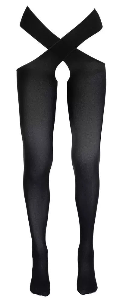 Cottelli Collection juodos kojinės L/XL su juosmens dirželio detalėmis