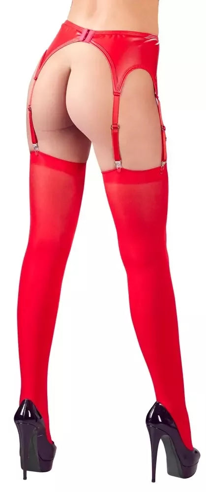 Cottelli Collection keliaraščių diržas, raudonas, L/XL su derančiomis kojinėmis